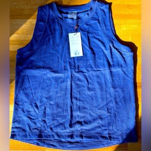 Calia Bubble Mesh Tank Navy Blue XS NWT